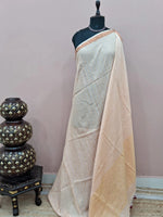 Off-White Mulmul Cotton Saree 
