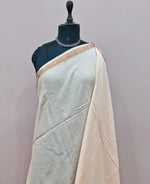 Off-White Mulmul Cotton Saree 1