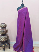 Purple Mulmul Cotton Saree 