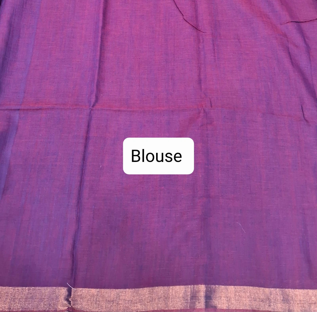 Purple Mulmul Cotton Saree Blouse