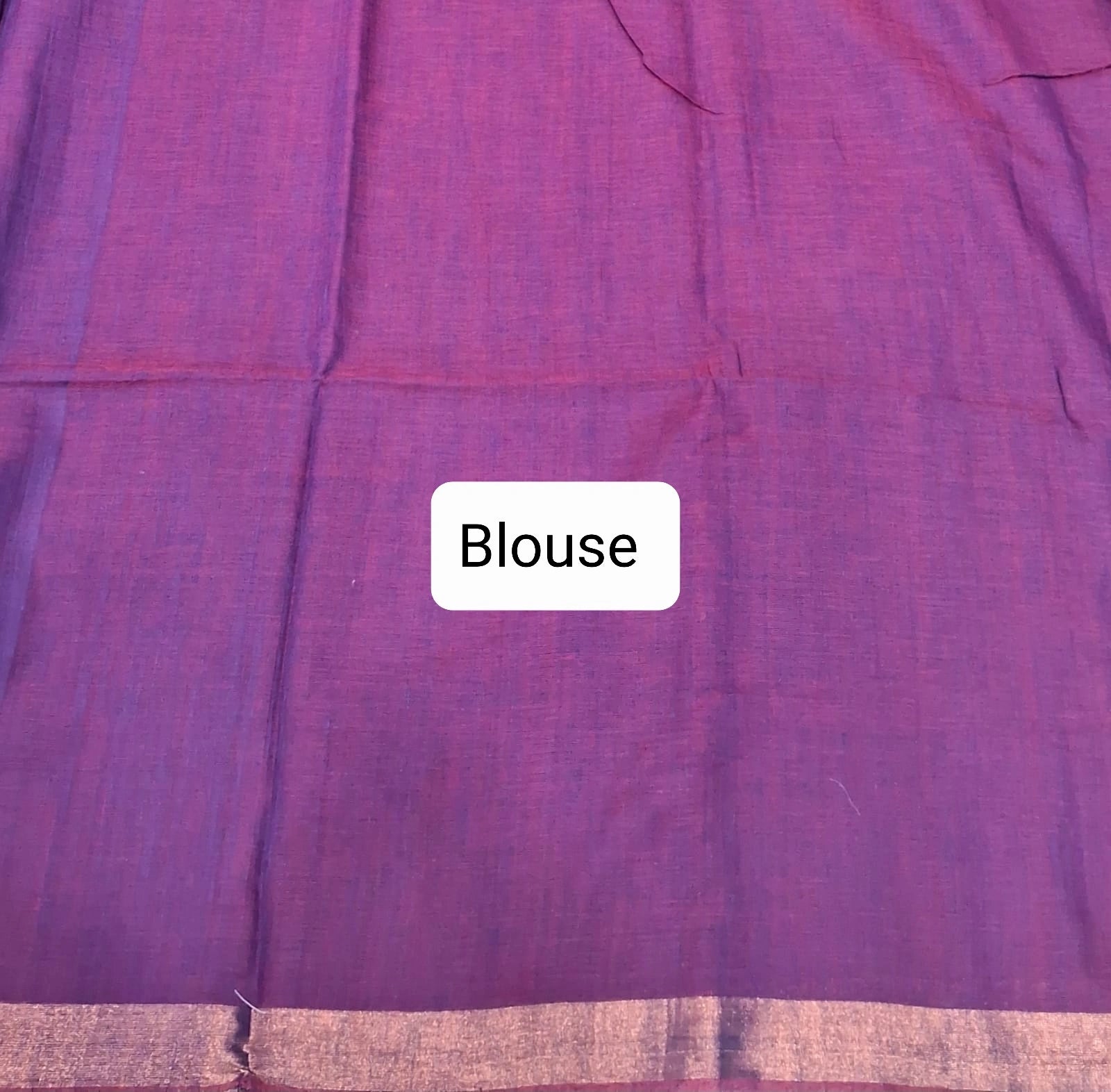 Purple Mulmul Cotton Saree Blouse