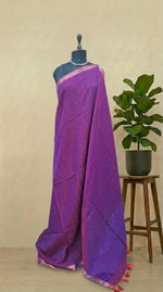 Purple Mulmul Cotton Saree 