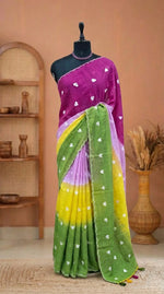 Magenta Pink Mulmul Cotton Saree 