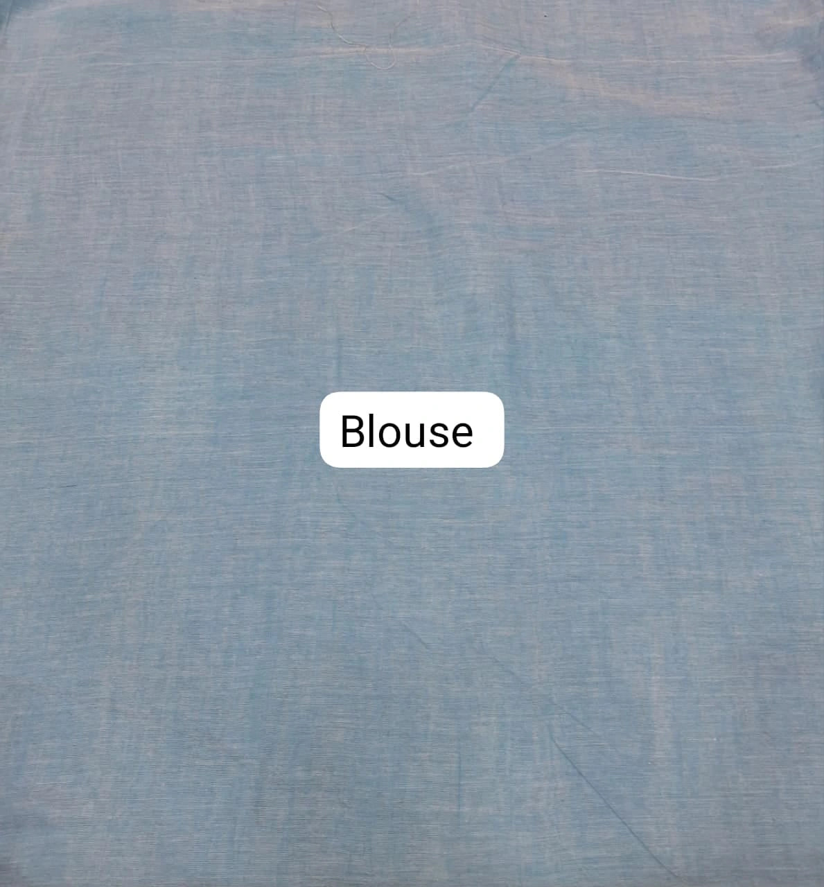 Sky Blue Mulmul Cotton Saree Blouse