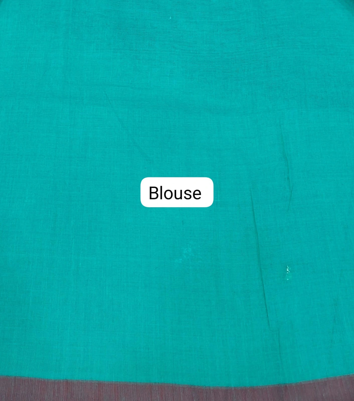 Turquoise Blue Mulmul Cotton Saree Blouse