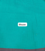 Turquoise Blue Mulmul Cotton Saree Blouse