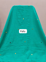 Turquoise Blue Mulmul Cotton Saree Pallu