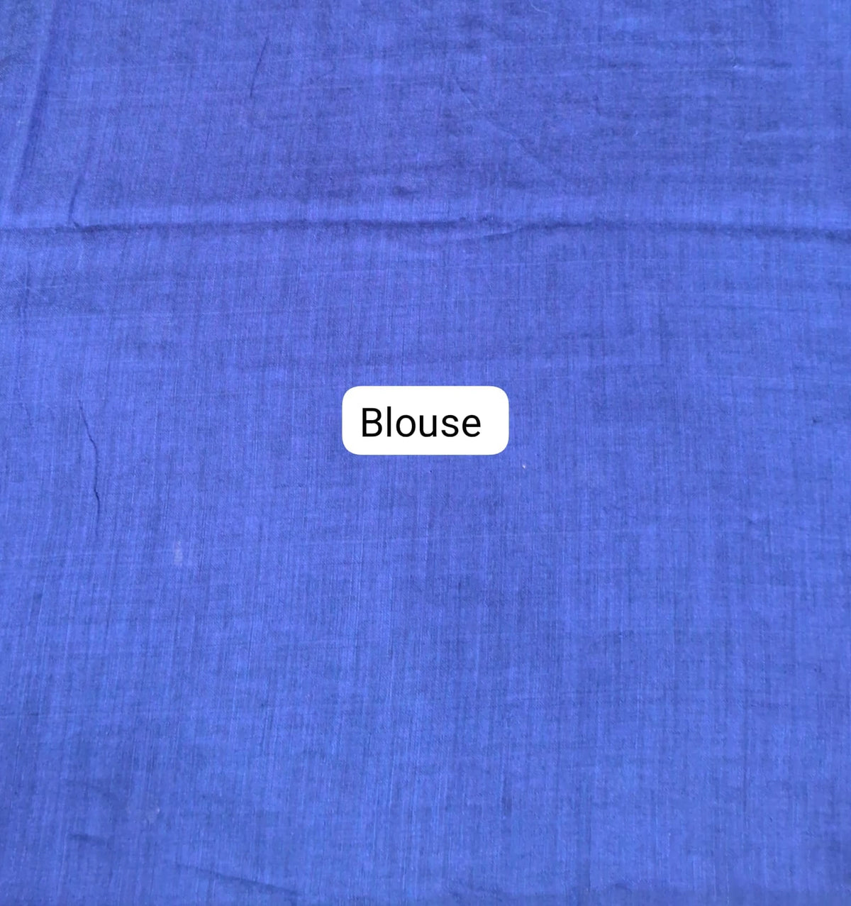 Teal Blue Mulmul Cotton Saree blouse
