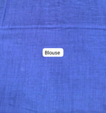 Teal Blue Mulmul Cotton Saree blouse