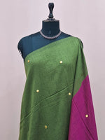 Leaf Green Mulmul Cotton Saree  1