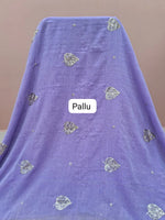 Lavender Mulmul Cotton Saree Pallu