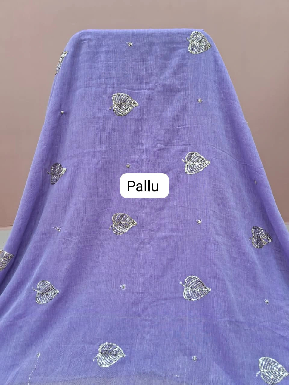 Lavender Mulmul Cotton Saree Pallu