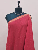 Fire Red Mulmul Cotton Saree 1