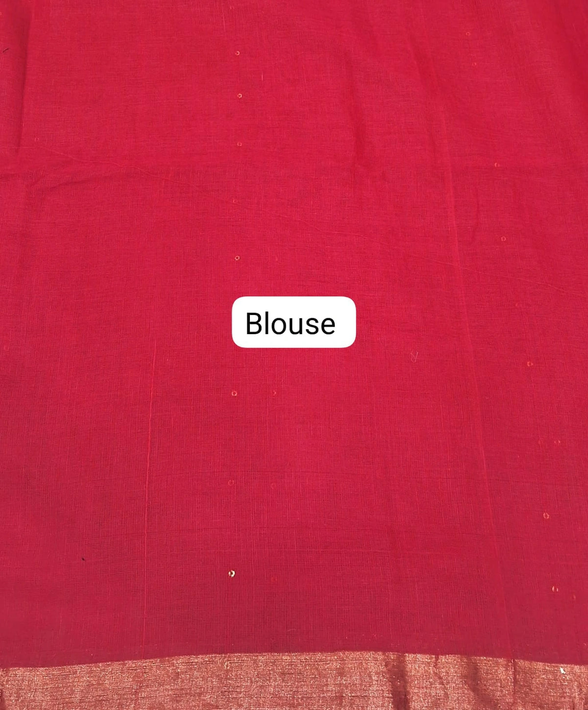 Fire Red Mulmul Cotton Saree Blouse