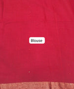 Fire Red Mulmul Cotton Saree Blouse