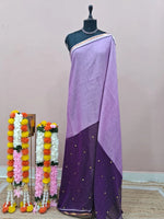 Lavender Mulmul Cotton Saree