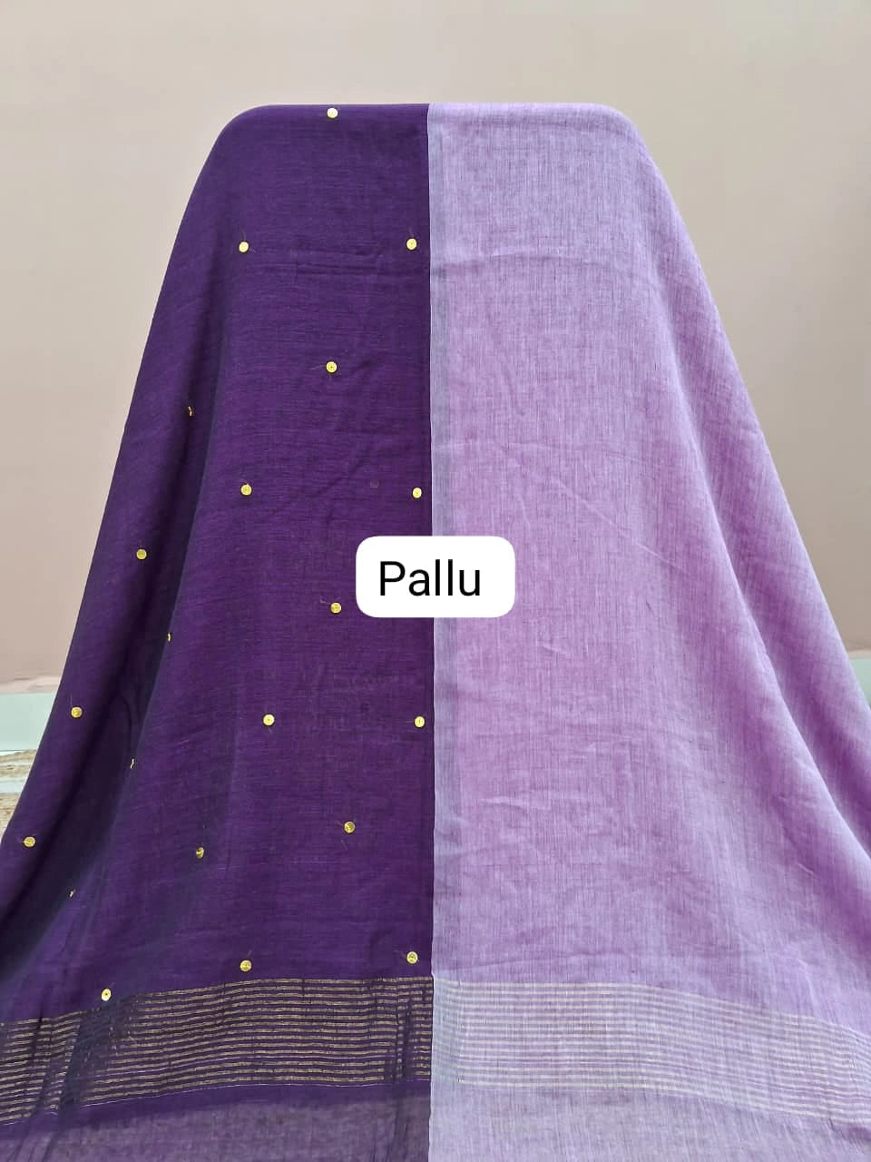 Lavender Mulmul Cotton Saree Blouse