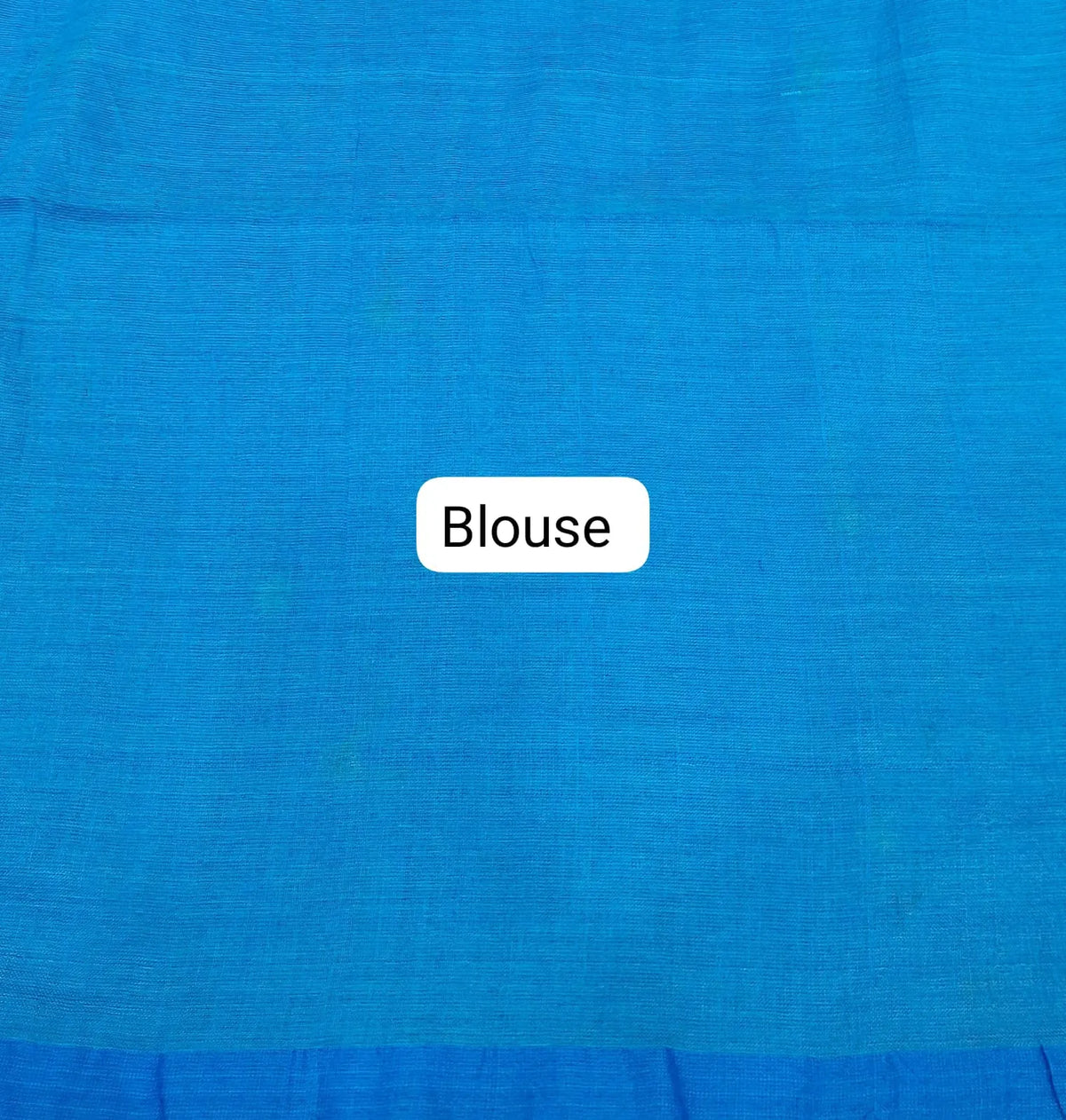 Bright Royal Blue Mulmul Cotton Saree Blouse