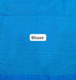 Bright Royal Blue Mulmul Cotton Saree Blouse