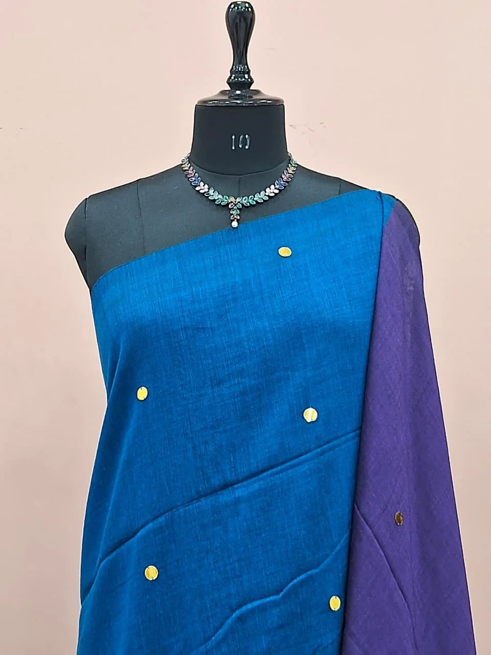 Royal Blue Mulmul Cotton Saree 1