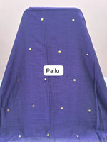 Royal Blue Mulmul Cotton Saree Pallu