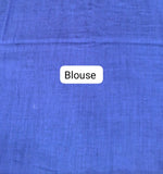 Royal Blue Mulmul Cotton Saree Blouse