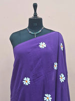 Purple Mulmul Cotton Saree 1