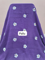 Purple Mulmul Cotton Saree Pallu