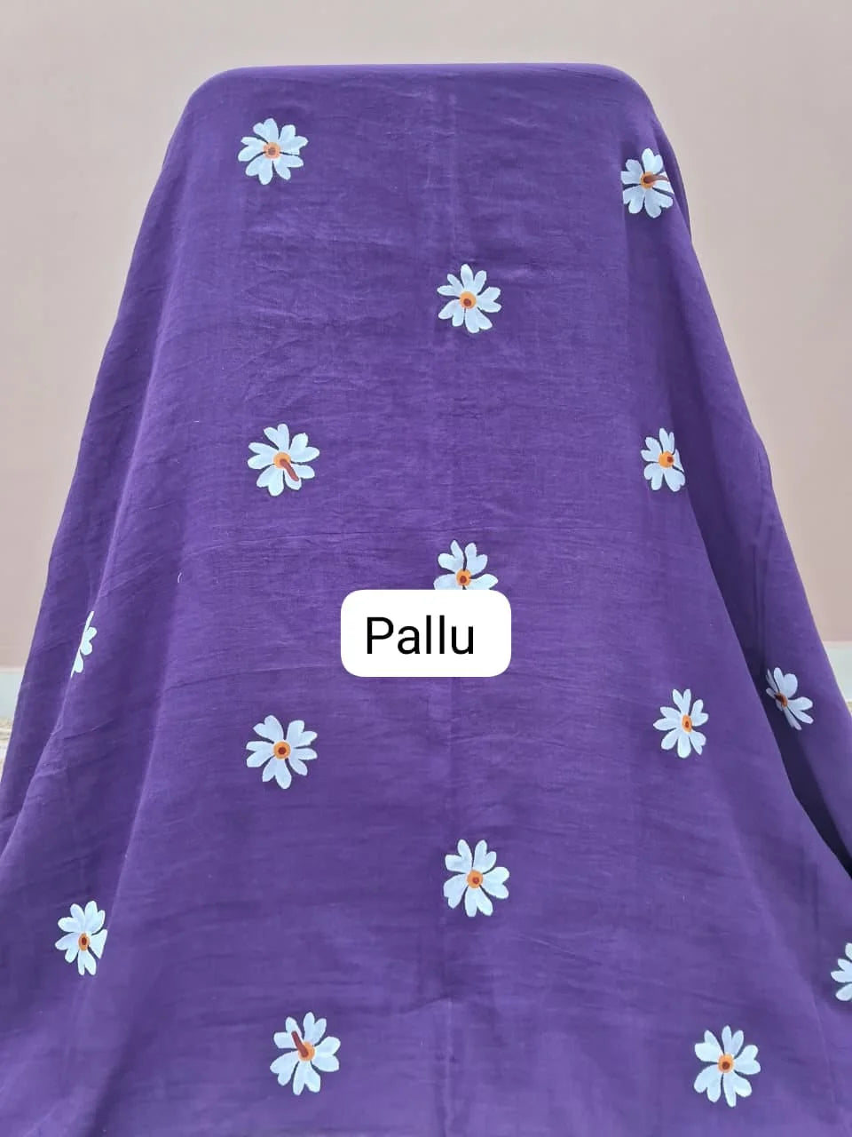 Purple Mulmul Cotton Saree Pallu