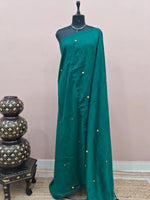 Peacock Green Mulmul Cotton Saree 
