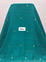 Peacock Green Mulmul Cotton Saree pallu