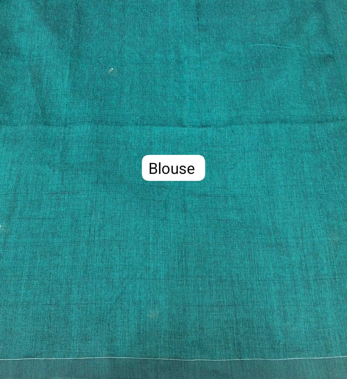Peacock Green Mulmul Cotton Saree Blouse