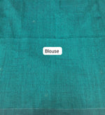 Peacock Green Mulmul Cotton Saree Blouse