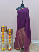 Deep Purple Mulmul Cotton Saree 