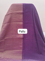 Deep Purple Mulmul Cotton Saree pallu
