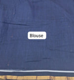 Light Blue Mulmul Cotton Saree blouse
