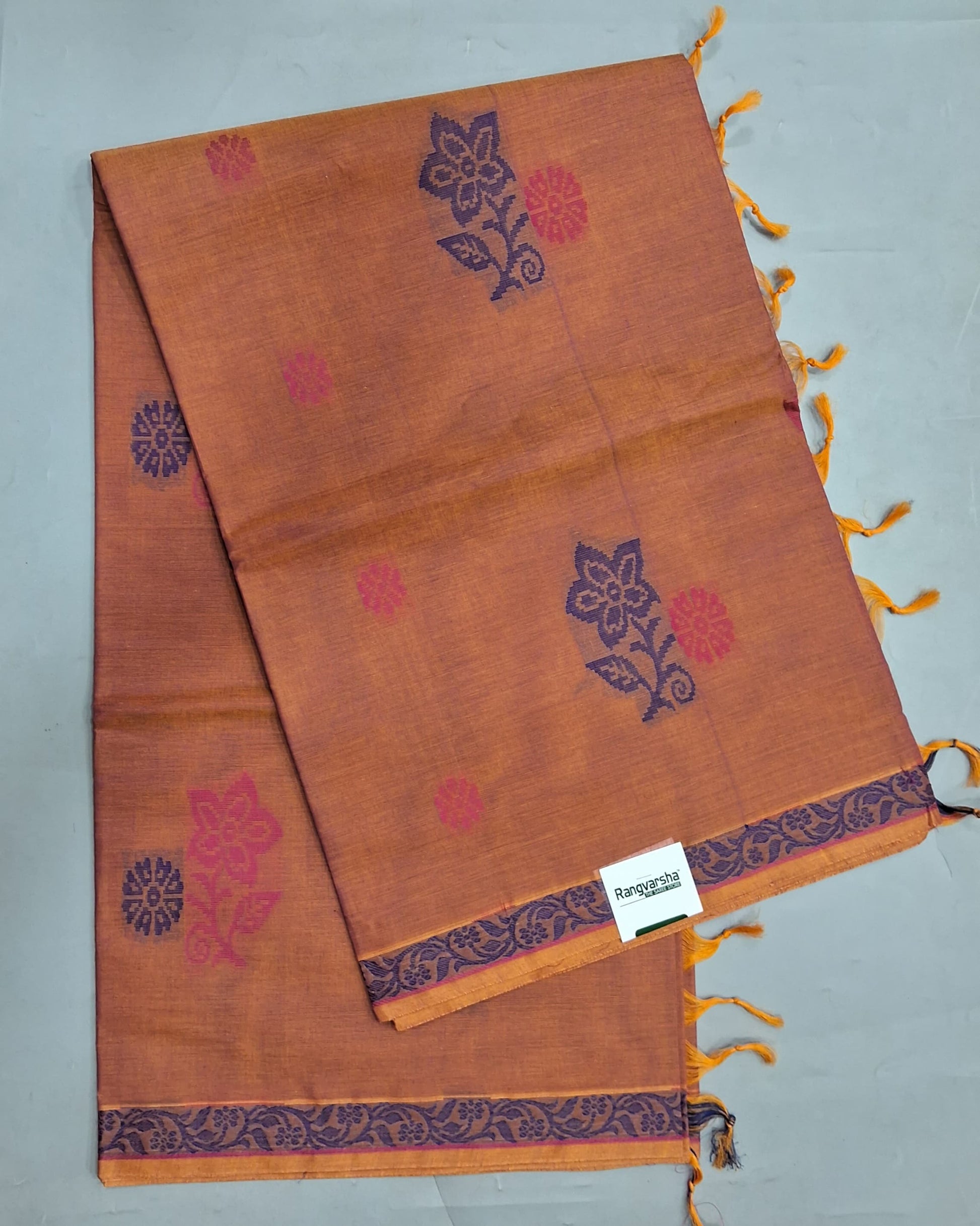 Coffee Brown Korvai Kanchi Cotton Saree