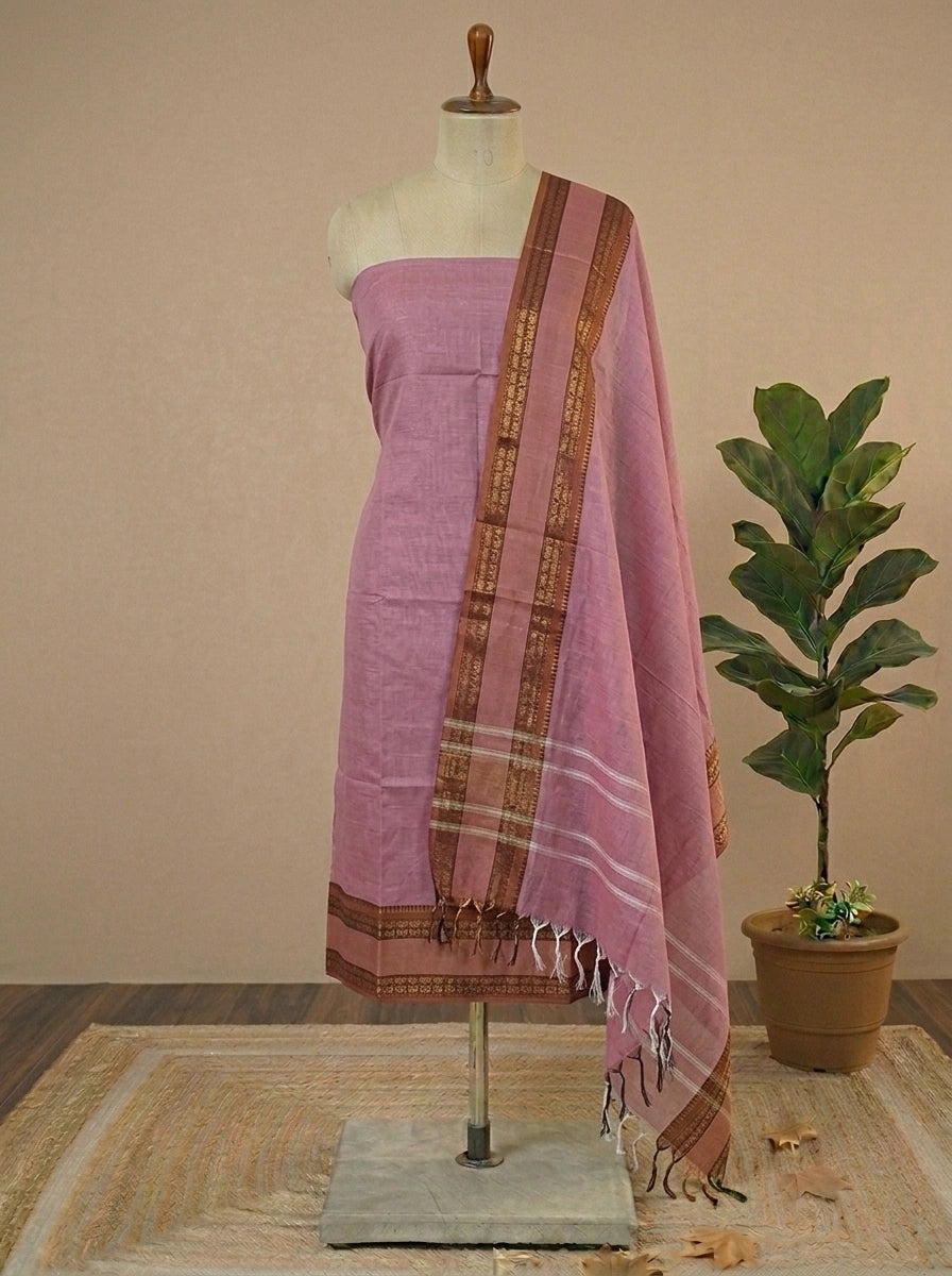 Shop Baby Pink Kanchi Cotton Dress Material Online at Best Price