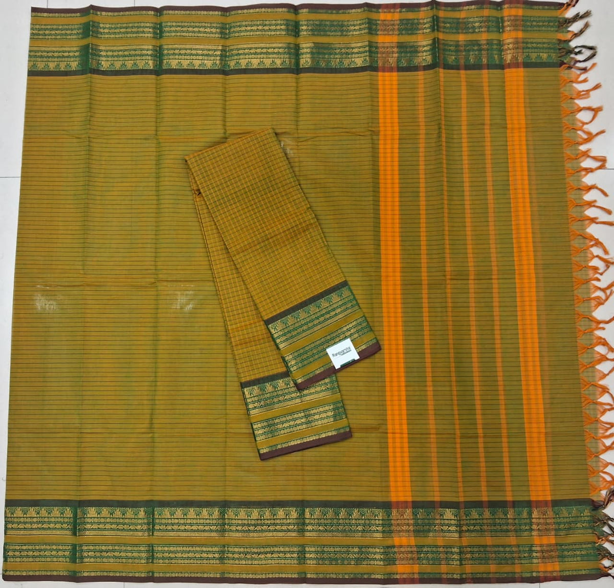 Citron Green Kanchi cotton dress material