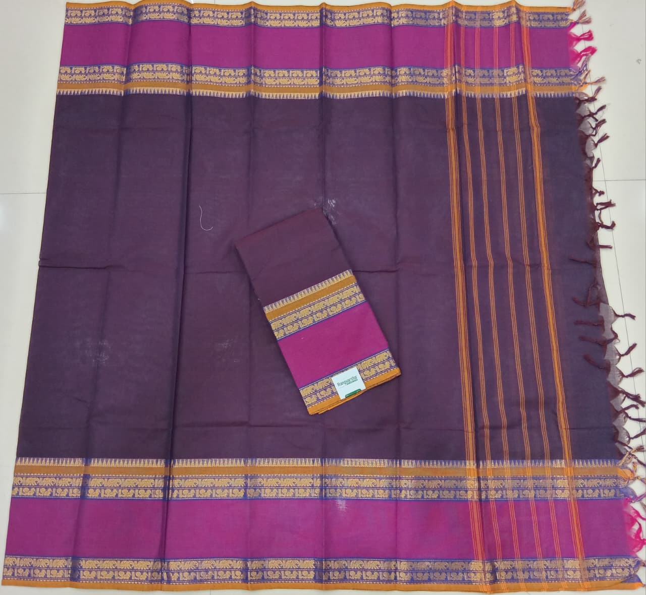 Pure Dark Purple Kanchi Cotton Dress Material for Daily Wear