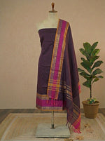 Pure Dark Purple Kanchi Cotton Dress Material for Daily Wear