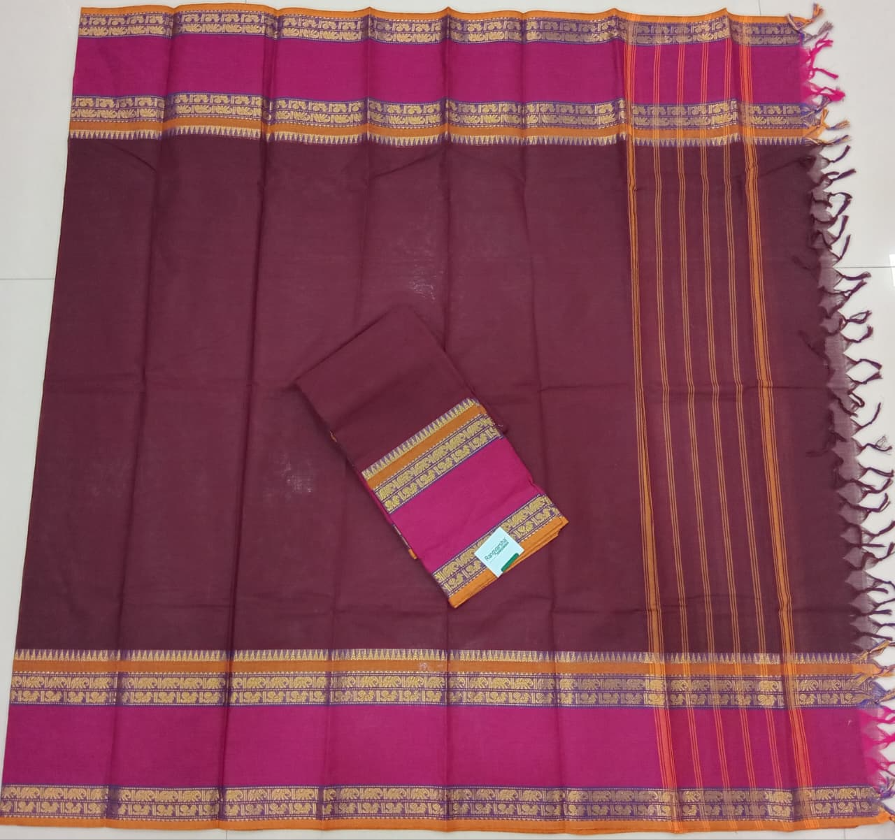 Handloom Maroon  Pure Kanchi Cotton Dress Material Online 