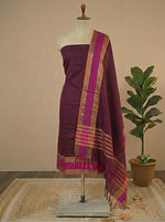 Handloom Maroon  Pure Kanchi Cotton Dress Material Online 