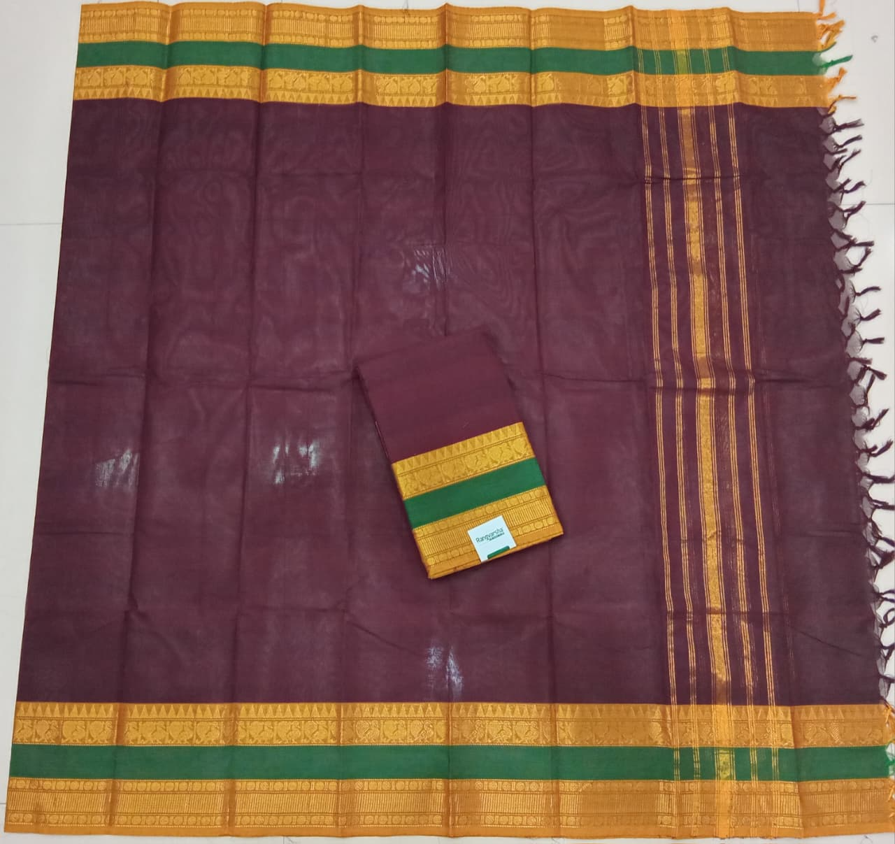 pure Walnut Brown Kanchi Cotton Dress Material for Women