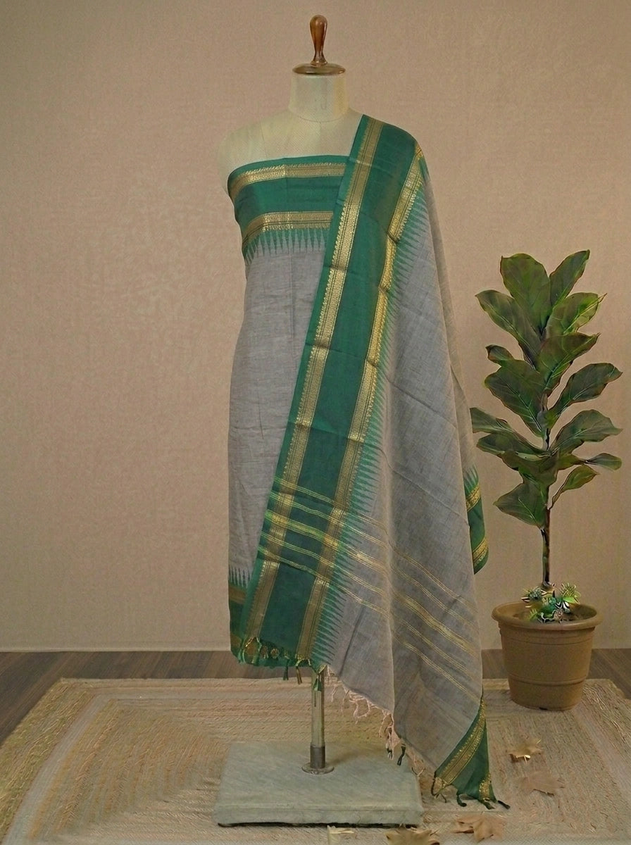 Dark Grey Kanchi Cotton Dress Material 
