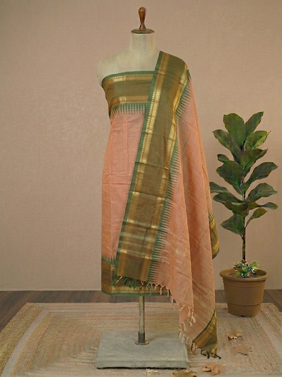 Pale Orange Kanchi Cotton Dress Material