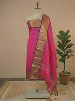 Pink Plain Kanchi Cotton Dress Material 