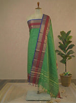 Parrot Green Kanchi Cotton Dress Material 