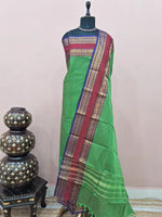 Parrot Green Kanchi Cotton Dress Material 