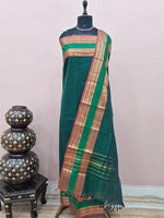 Bottle Green Plain Kanchi Cotton Dress Material